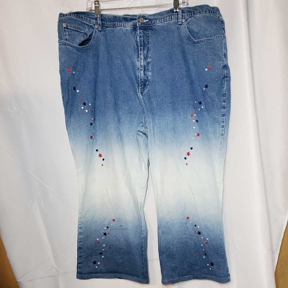 Fashion Bug 2000s Americana Dip-Dye Flare Jeans
